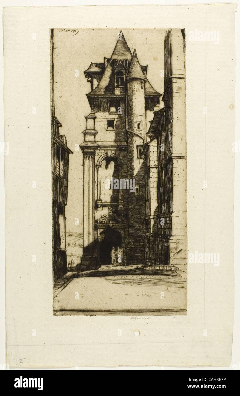 Joven David Cameron. Saint Aignan, Chartres. 1916. Escocia. Aguafuerte y punta seca sobre papel establecido de marfil Foto de stock