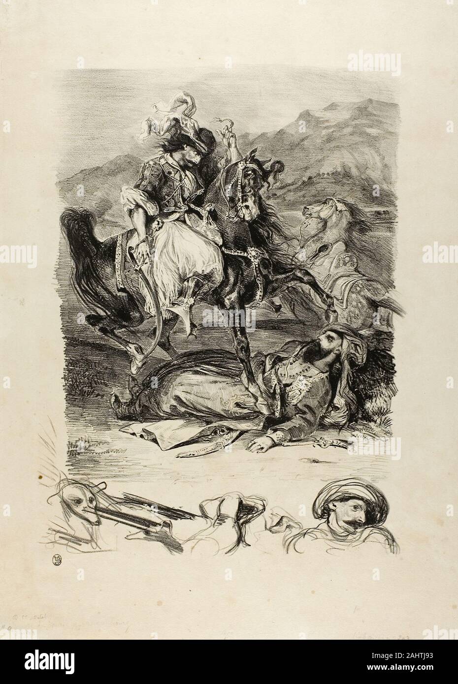 Eugène Delacroix. El combate entre Giaour y Pasha. 1827. Francia