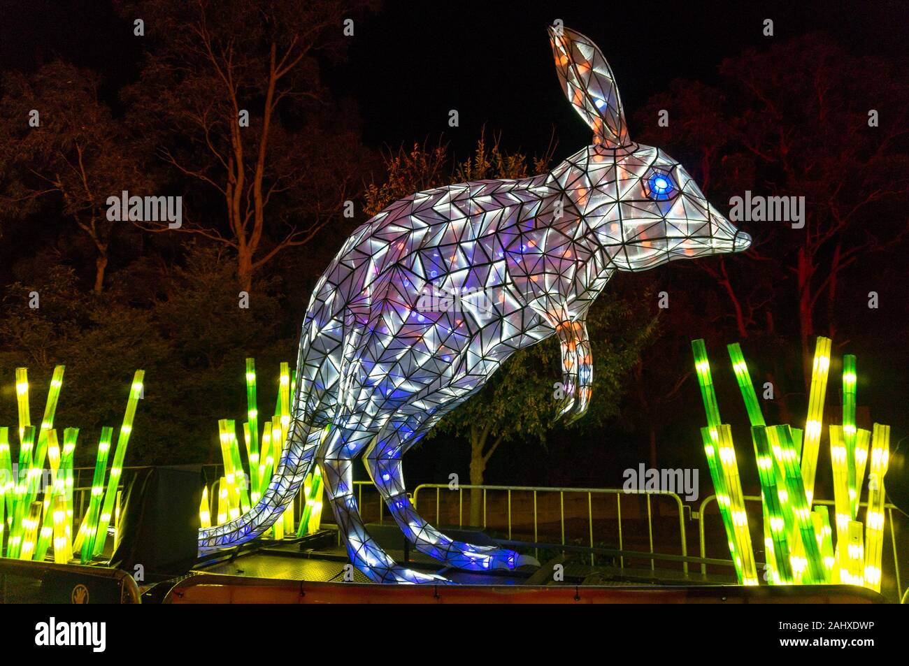 Sydney, Australia - 11 de junio: Vivid Sydney en el Zoológico de Taronga bilby escultura de luz Foto de stock