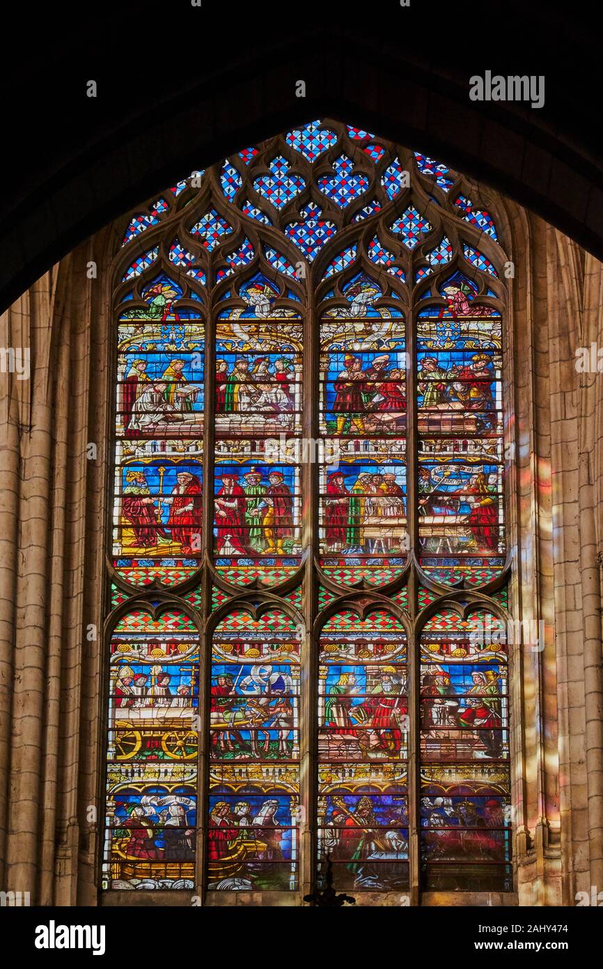 Francia, Borgoña, Yonne, Sens, la catedral de Saint-Etienne Foto de stock