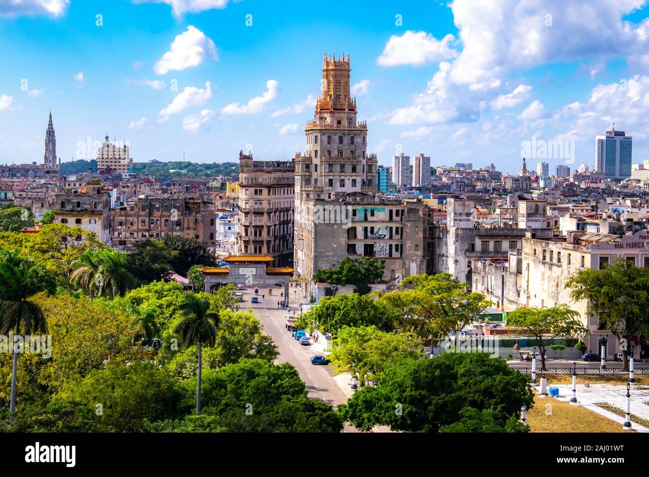 Syline de La Habana, República de Cuba, el Caribe, América Central. Foto de stock