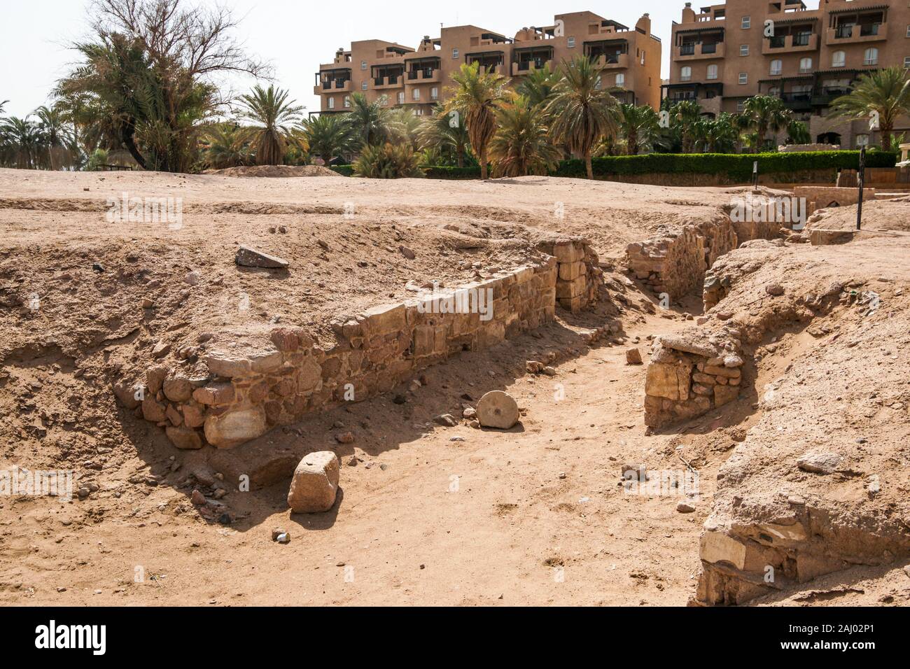 Ayla (Ciudad Islámica del), sitio arqueológico, centro de la ciudad de Aqaba, ciudad de Aqaba, Jordania, Oriente Medio. Foto de stock
