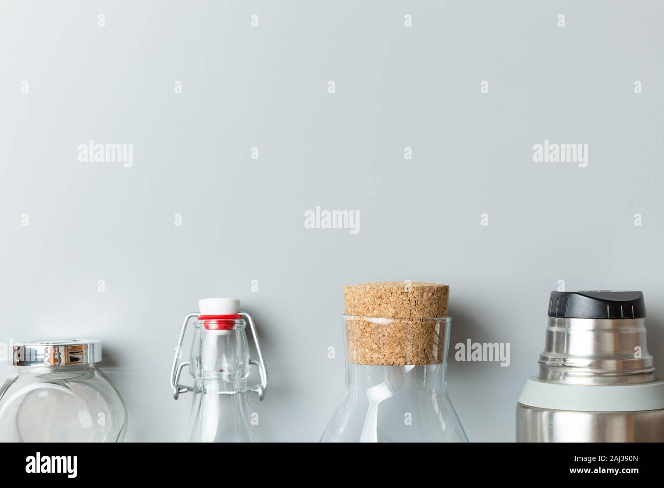 Concepto de residuos cero libre de plástico. Embalaje de productos reutilizables. Foto de stock