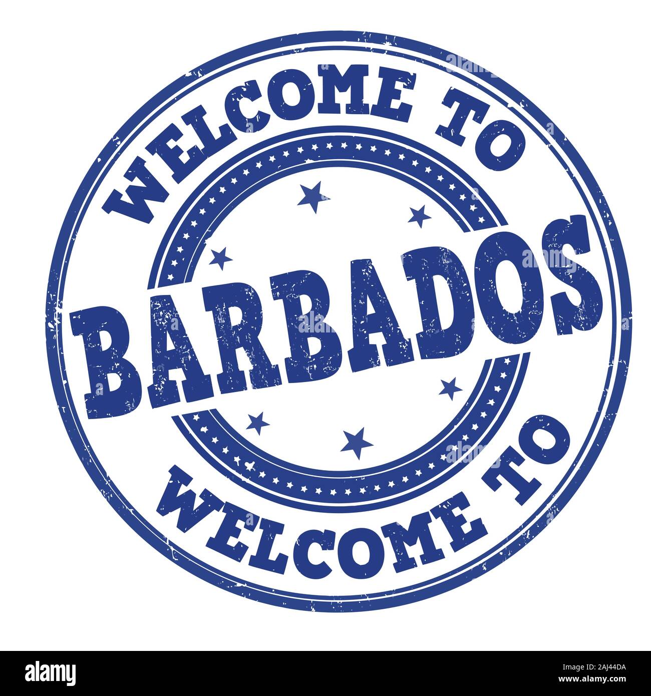 Bienvenido a Barbados grunge sello de caucho en blanco, ilustración vectorial Ilustración del Vector