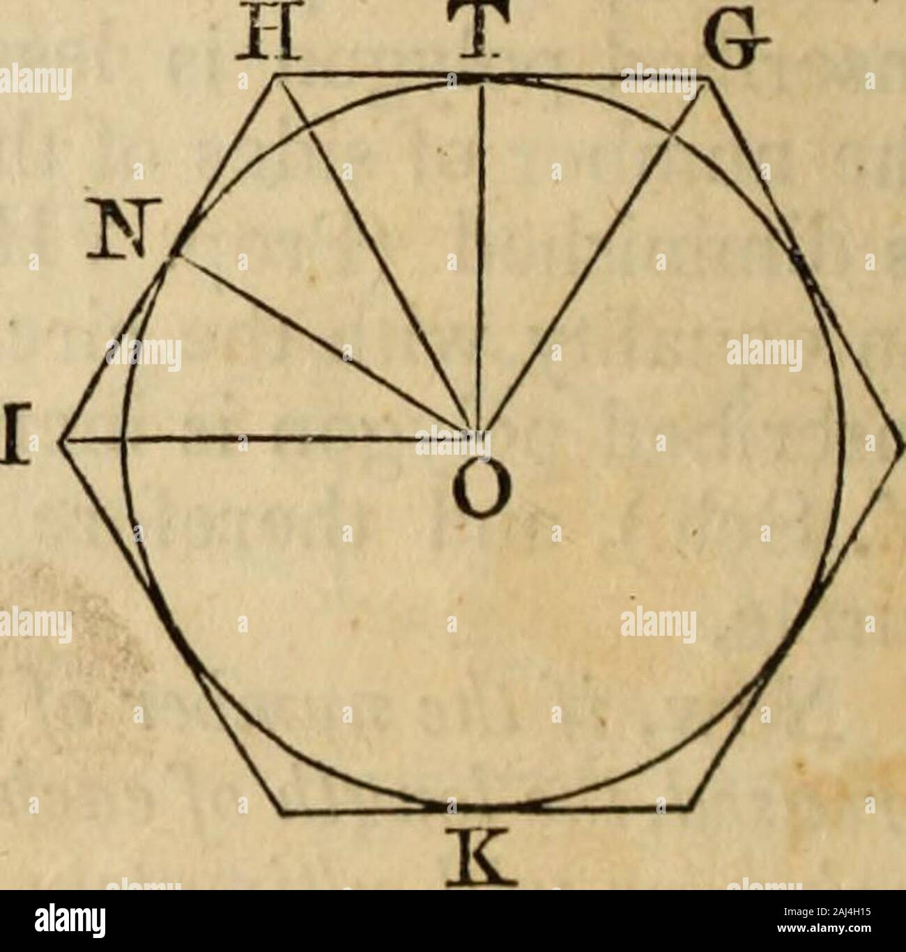 Elementos de geometría y trigonometría . ome un radio del círculo, parte de  la polj andany^gon, como ABCO, se convertirá en el sectorOAKBC. y la parte  del perímetro AB-fBC, beccmothe AKBG arco.