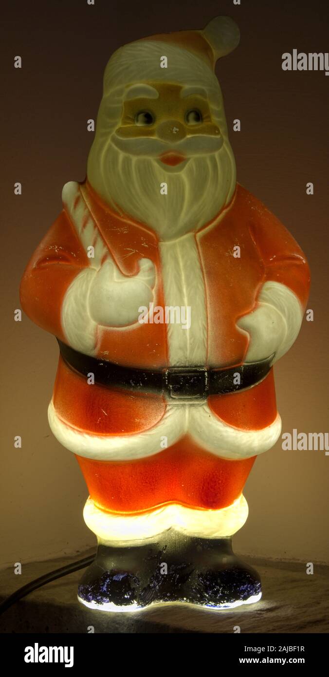 Antigüedades Santa Claus lámpara iluminada desde la década de 1950 [padre] navidad Foto de stock