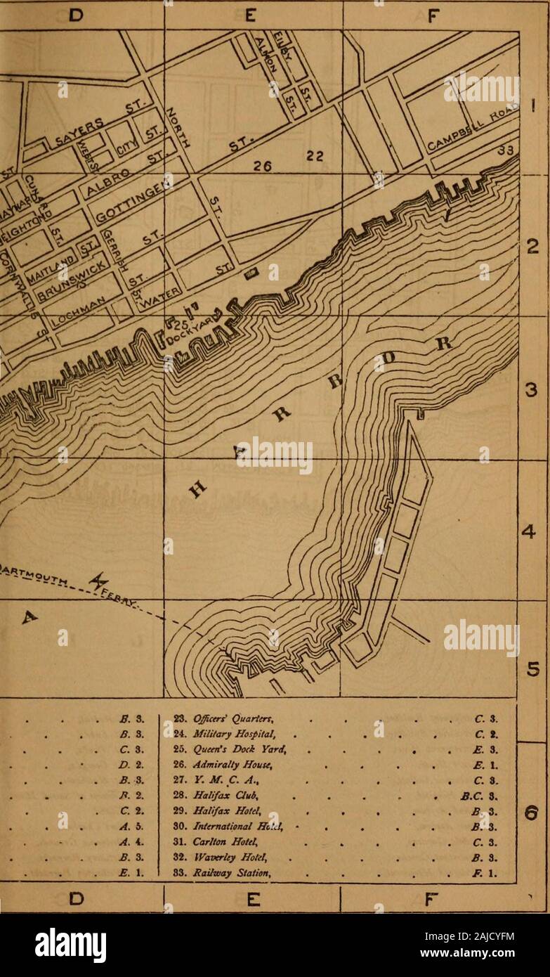Las provincias marítimas: manual para viajeros una guía de las principales ciudades, las costas y las islas de las provincias marítimas del Canadá .. con el golfo y al río San Lorenzo en Quebec y Montreal; asimismo, Terranova y la costa de Labrador con cuatro mapas y cuatro planes . HALIFAX. Route 19. 93 cantidades de yeso se extraen de las venas en la suave arena de Marly-stone. Casi 3.000 toneladas de este mineral fibroso fino se despachan yearlyfrom Newport a Estados Unidos. A la N. son las aldeas ofBrooklyn (5 M.), dedicada a la fabricación; Scotch Village (9), M. afarming asentamiento; y Burl Foto de stock