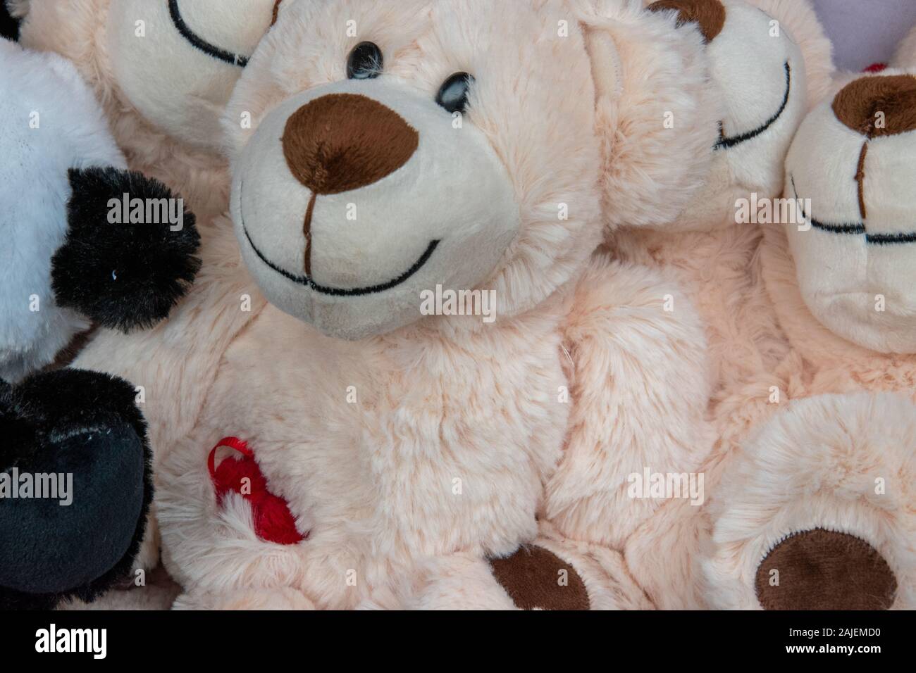 Muro de osos de peluche en la exhibición en un mercado de Navidad en Viena,  Austria Fotografía de stock - Alamy