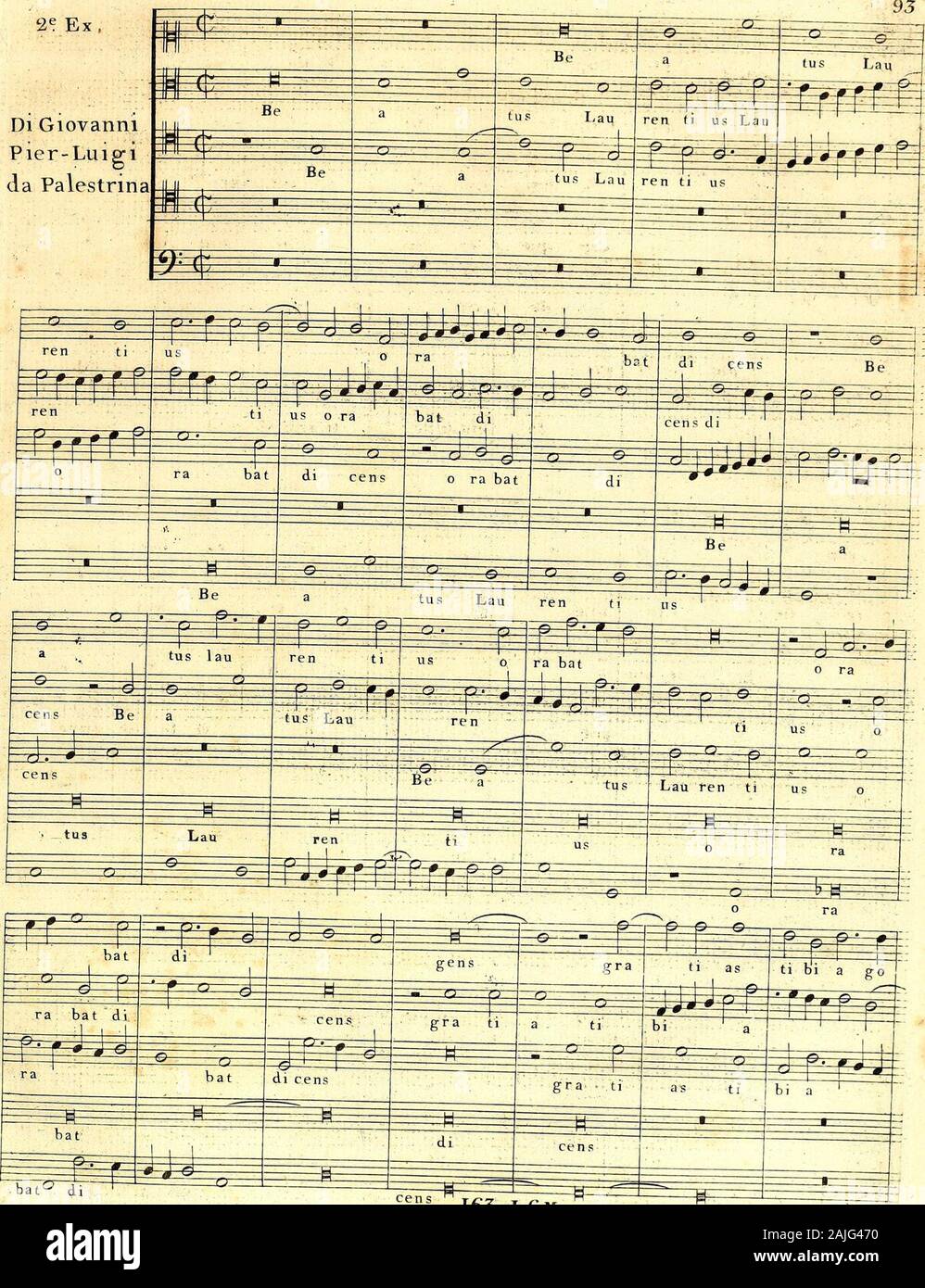 Primizie di canto fermo . te rans om ne n° 165. 1/.6.M xi um 2* Ex, Di GiovanniPier-Luigida Palestrina. cen s 16-3. L.6M Foto de stock