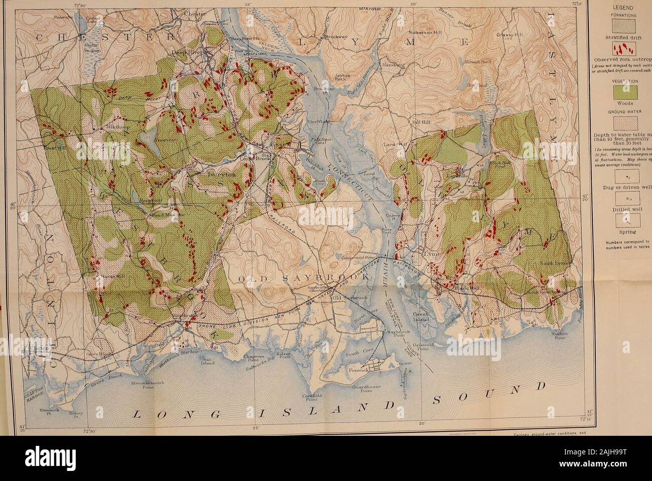 Las aguas subterráneas en la ciudad de Hartford, Stamford, Salisbury, y