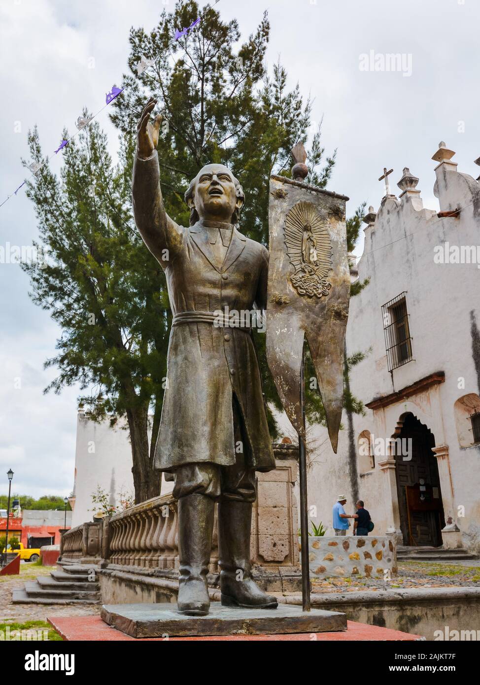 La estatua de Don Miguel Hidalgo y Costilla, un sacerdote católico mexicano y líder de la guerra de la Independencia de México. Foto de stock