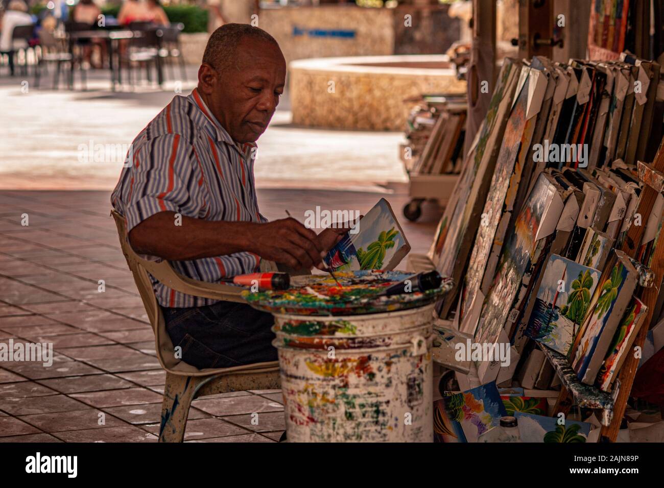 Pintor dominicano pinta 3 Foto de stock