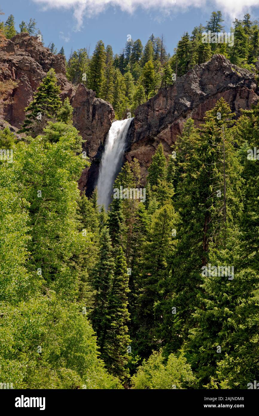 CO00152-00...Colorado - Treasure Falls ubicado en el lado sur de Wolf Creek pase a lo largo de la Autopista US 160. Foto de stock
