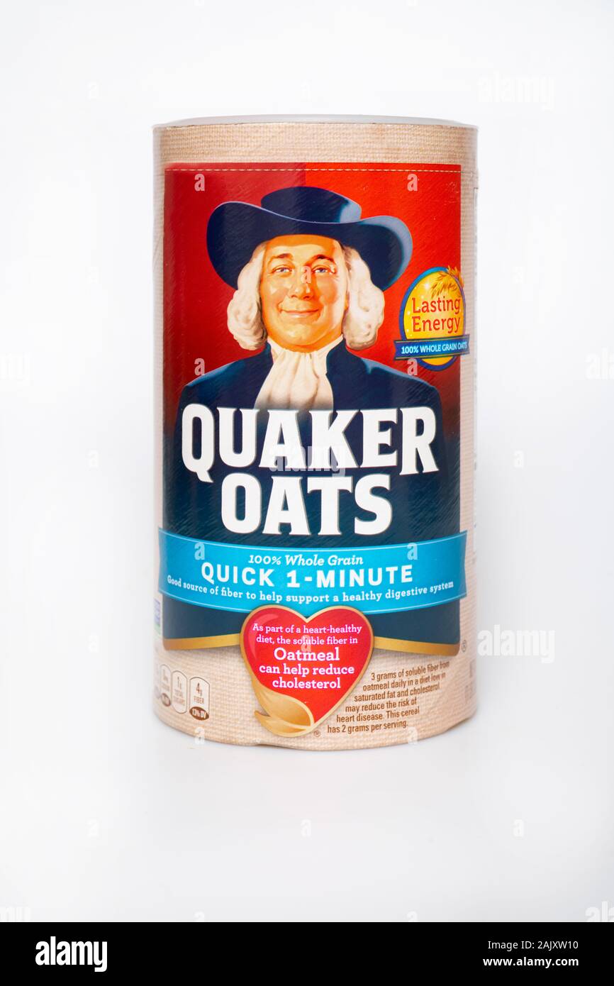 Alimentos Quaker Oats avena rápida verificación Foto de stock