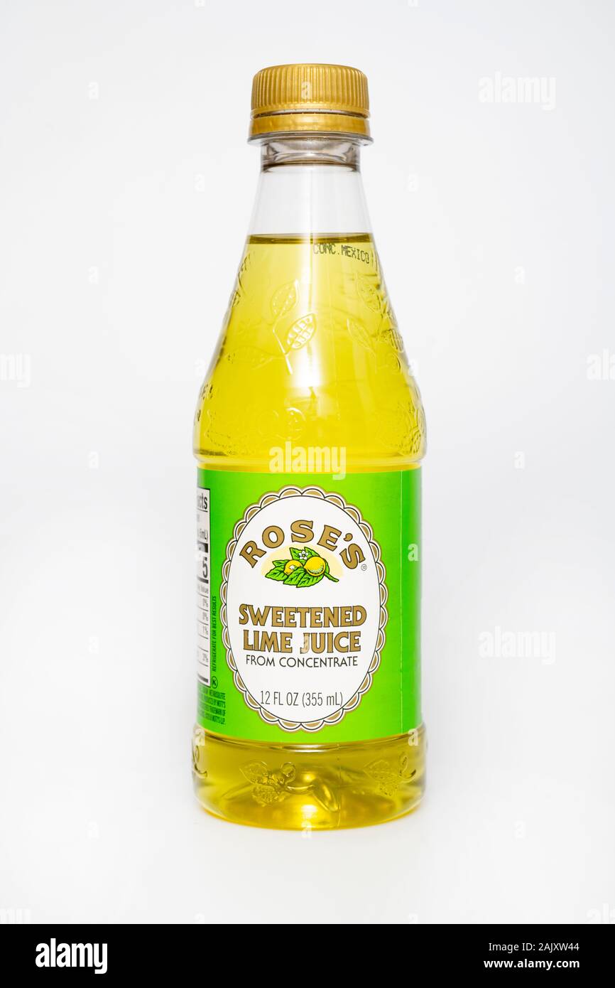 Roses endulza el jugo de limón beber bebidas mezclador Foto de stock