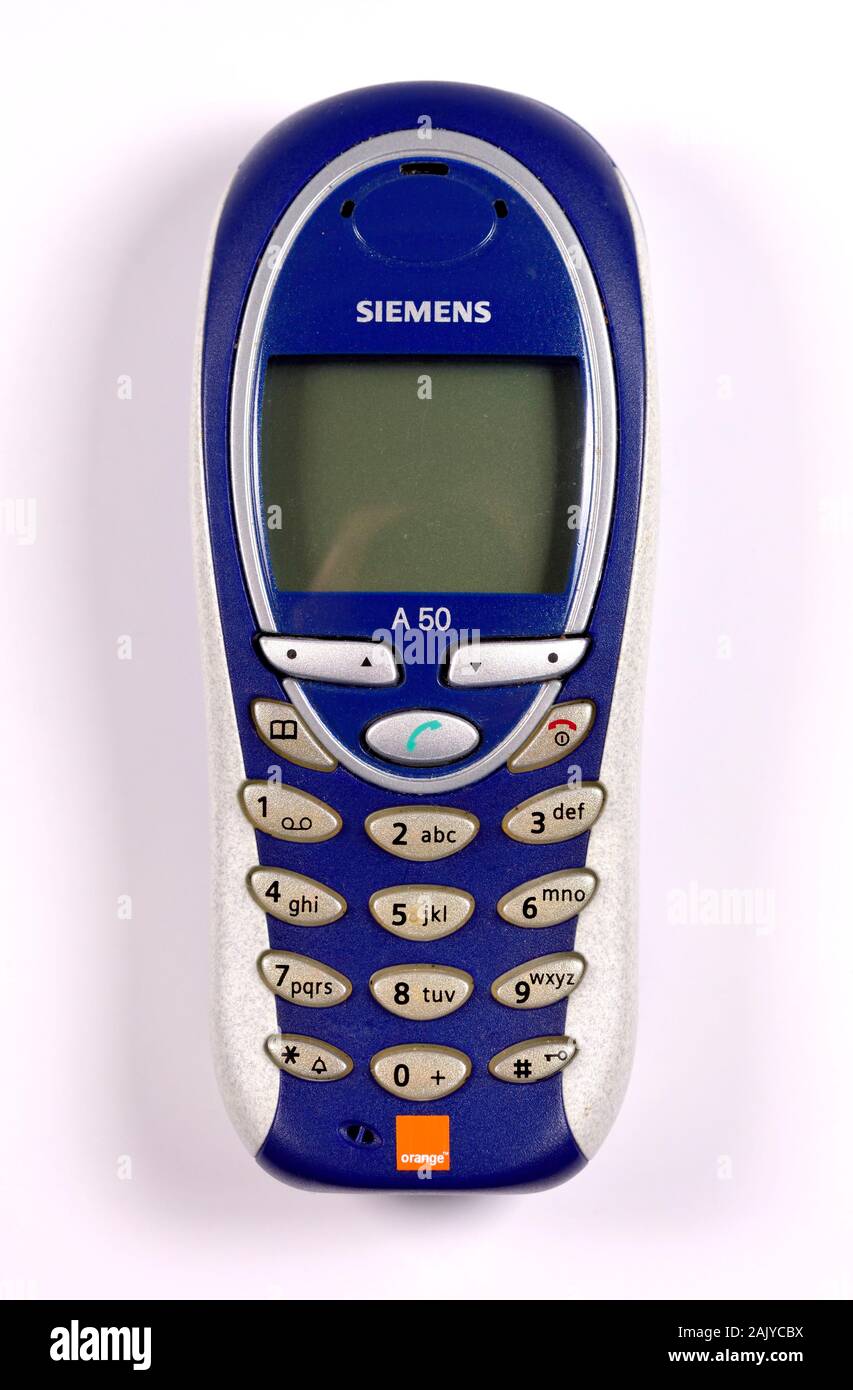 Siemens A50 retro,teléfonos móviles contrato orange Foto de stock