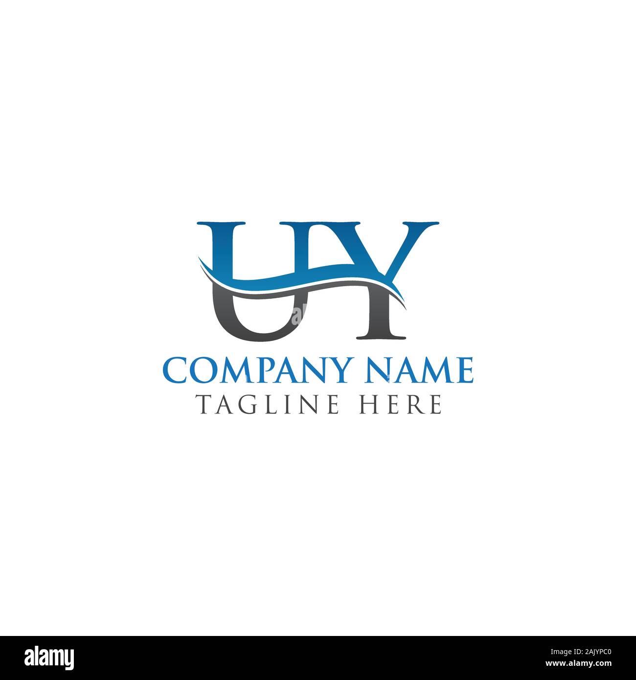 Letra inicial UY Logo Design plantilla vectorial. UY Carta Logo Design Imagen Vector de stock