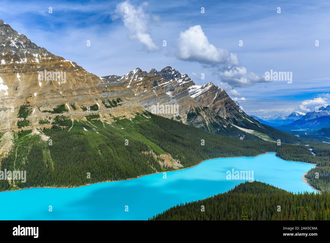 Lago Peyto, Parque Nacional de Banff, Alberta, Canadá. Foto de stock