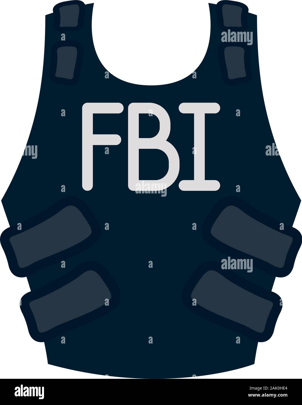 Chaleco antibalas del FBI icono aislado Imagen Vector de stock - Alamy