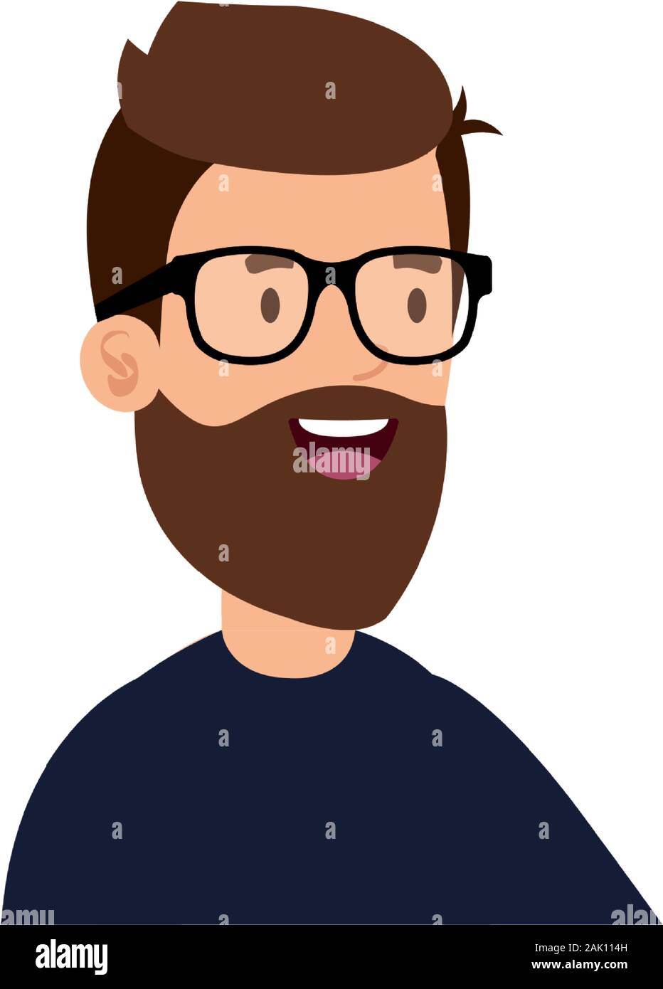 Hombre joven con barba y gafas avatar personaje Imagen Vector de stock -  Alamy