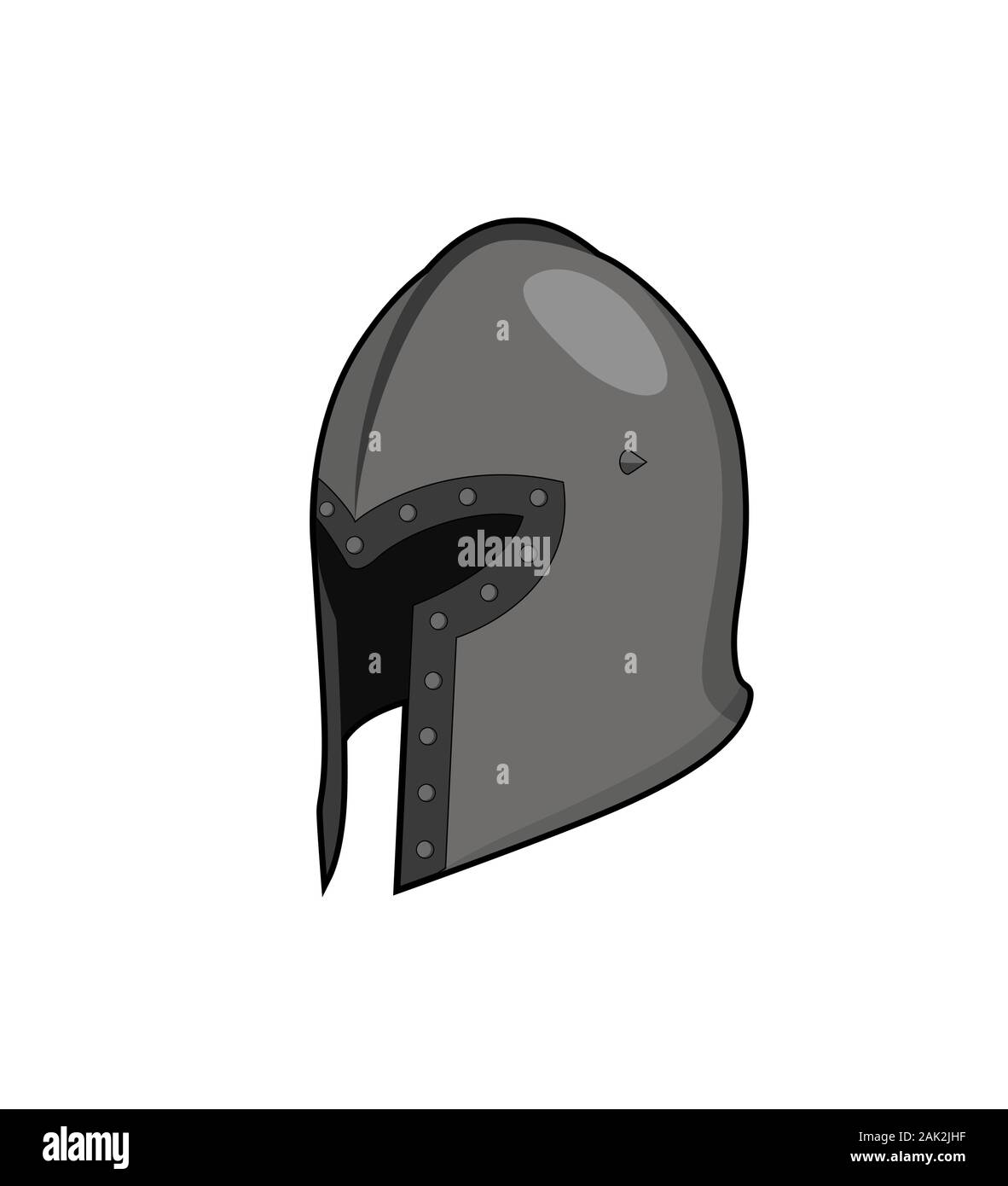 Edad media casco metálico. Casco de acero soldado. Ilustración de gráficos  vectoriales. Aislado Imagen Vector de stock - Alamy