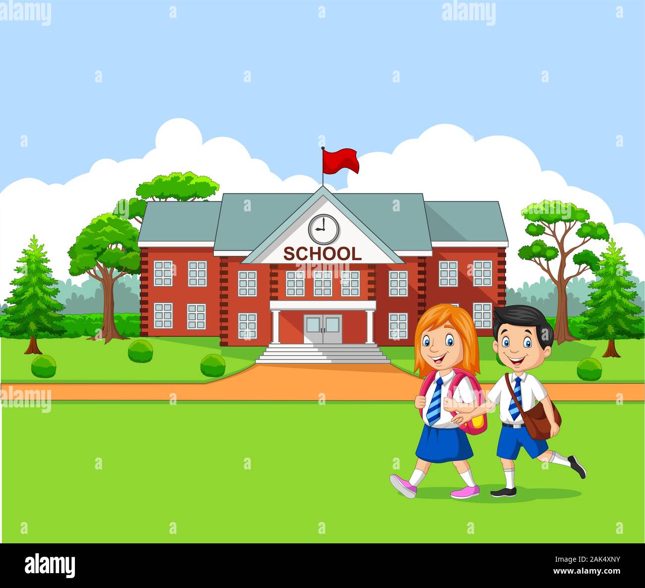 Poco feliz de ir a la escuela para niños Imagen Vector de stock - Alamy Poco feliz de ir a la escuela para niños Imagen Vector de stock - Alamy