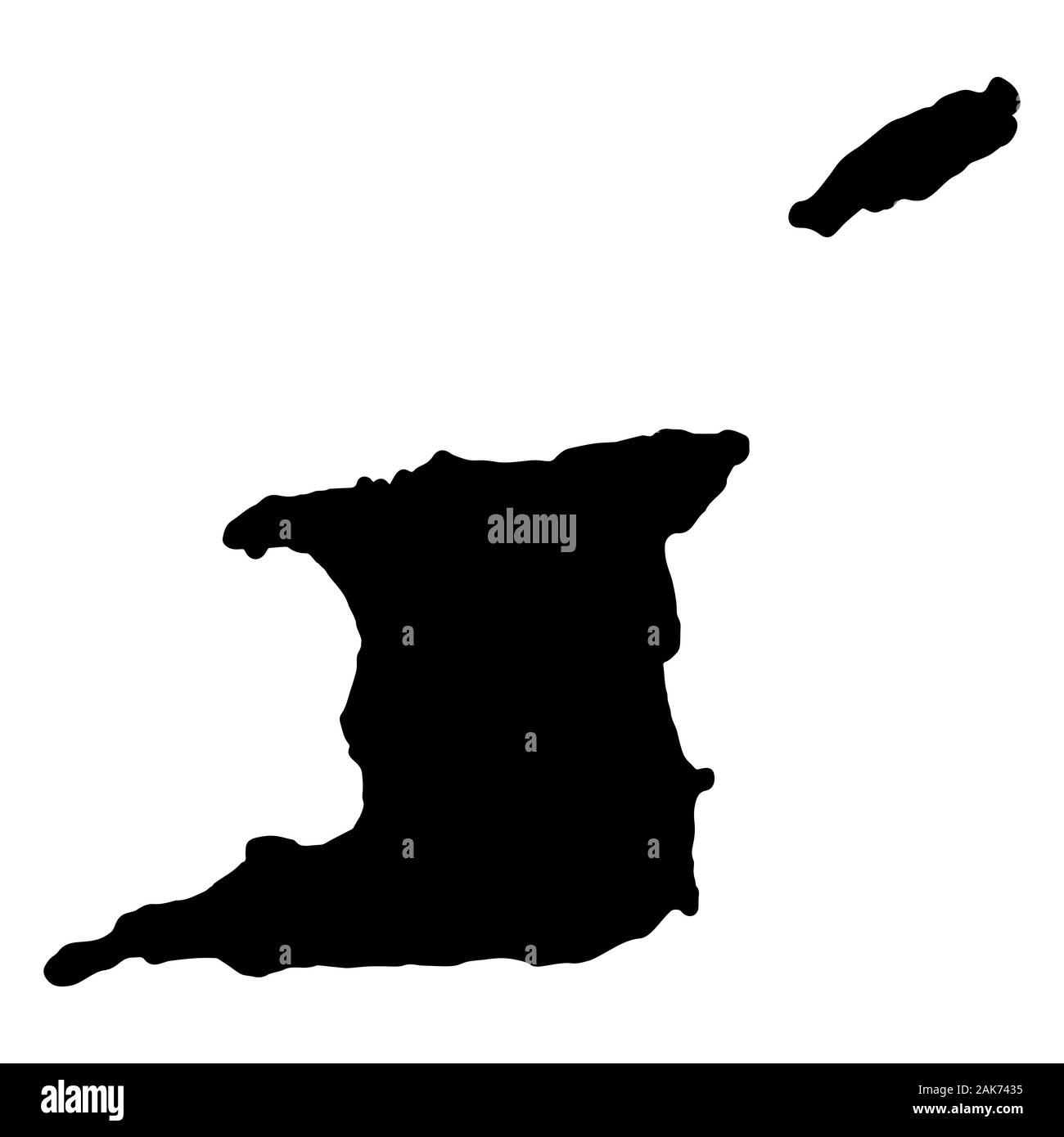 Mapa de Trinidad y Tobago Silhouette Negro, Vector Ilustración del Vector