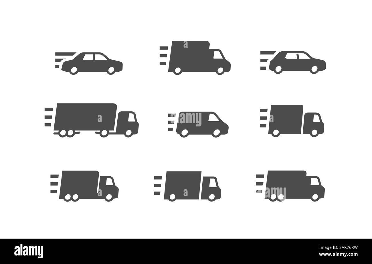 Entrega rápida. Transporte, conjunto de iconos de transporte. Vector Ilustración del Vector