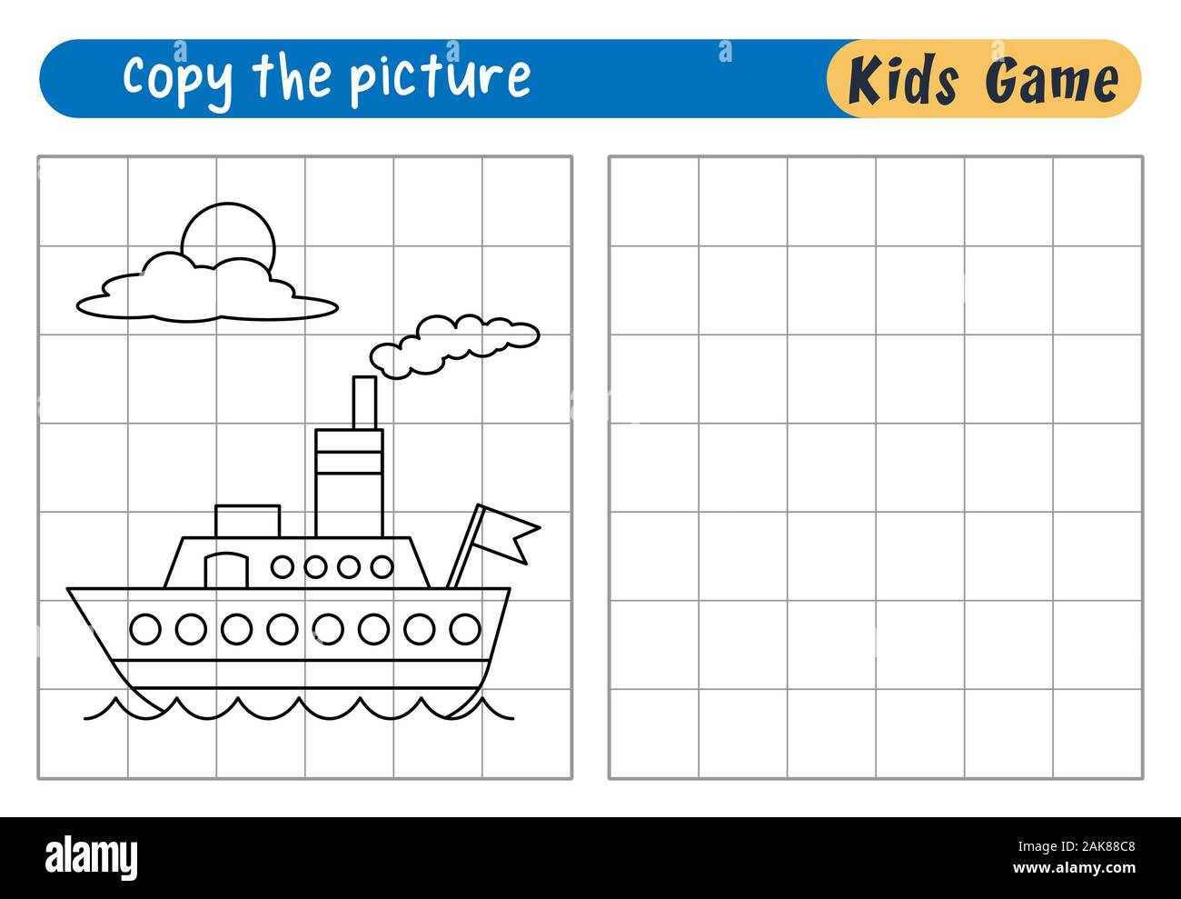 Copiar la imagen. Divertido juego de dibujos animados para niños.  Ilustración vectorial con capas separadas Imagen Vector de stock - Alamy