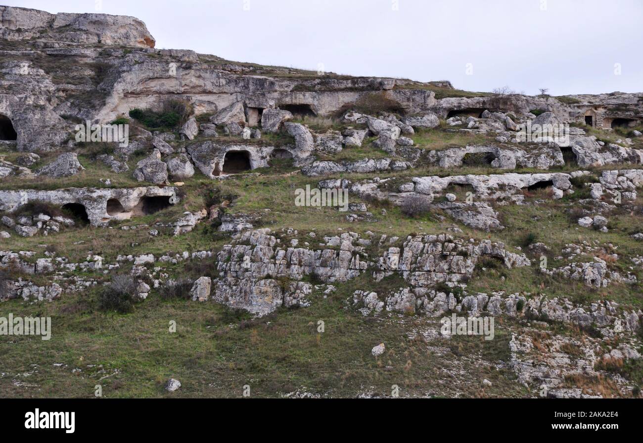 Matera Höhlen Unesco Weltkulturerbe Foto de stock