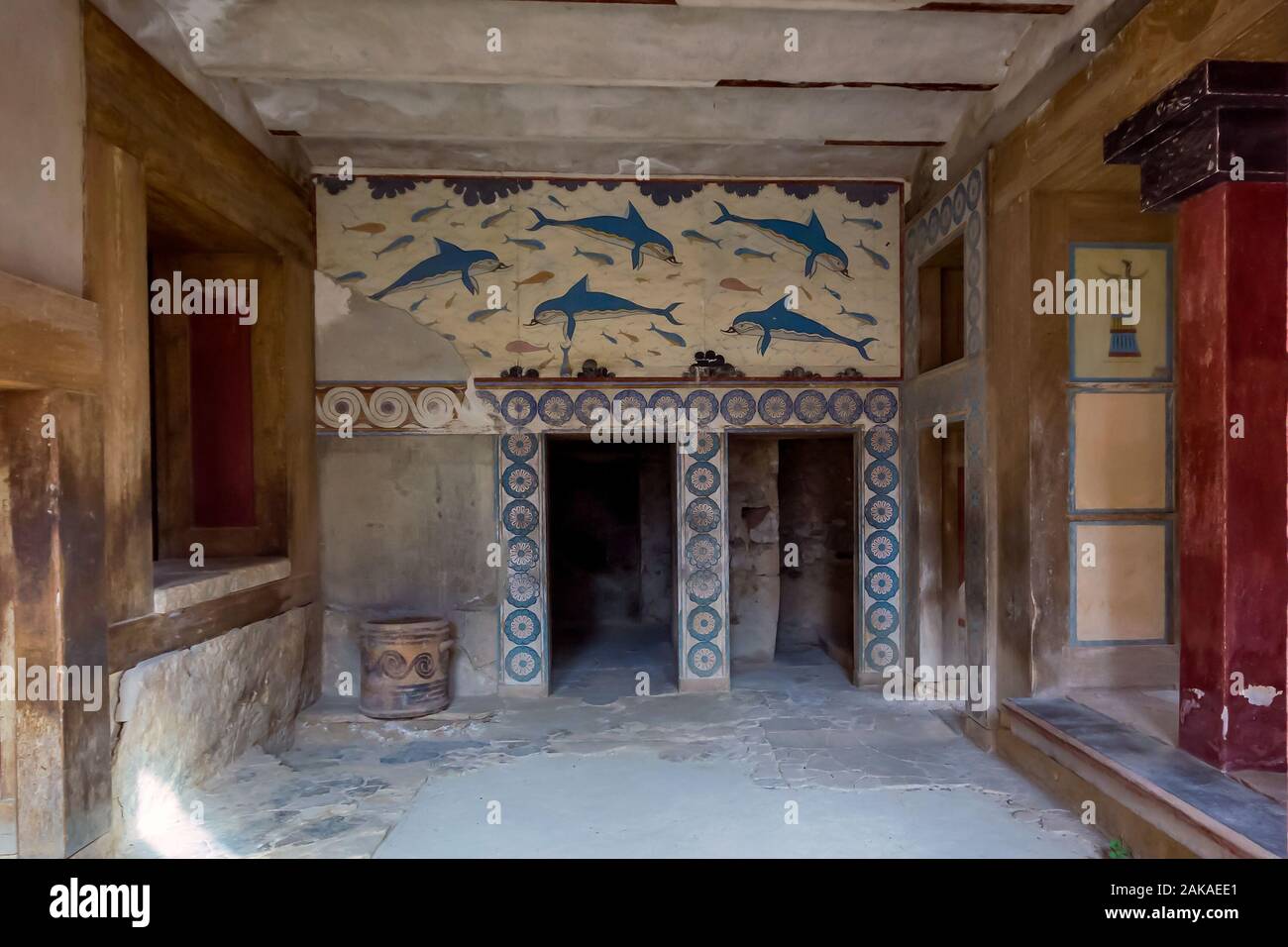 Fresco de los delfines knossos fotografías e imágenes de alta