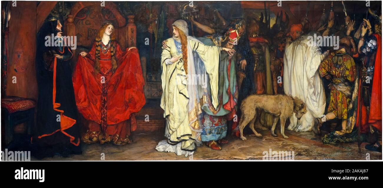 Edwin Austin Abbey, el Rey Lear, Acto I, escena I, (Cordelia Farewell) , pintura, 1898 Foto de stock