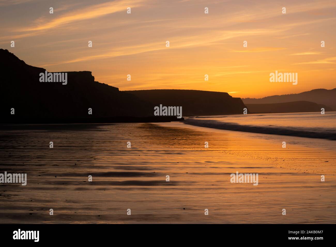 Point Reyes National Seashore al anochecer, Iverness, California, EE.UU. Foto de stock