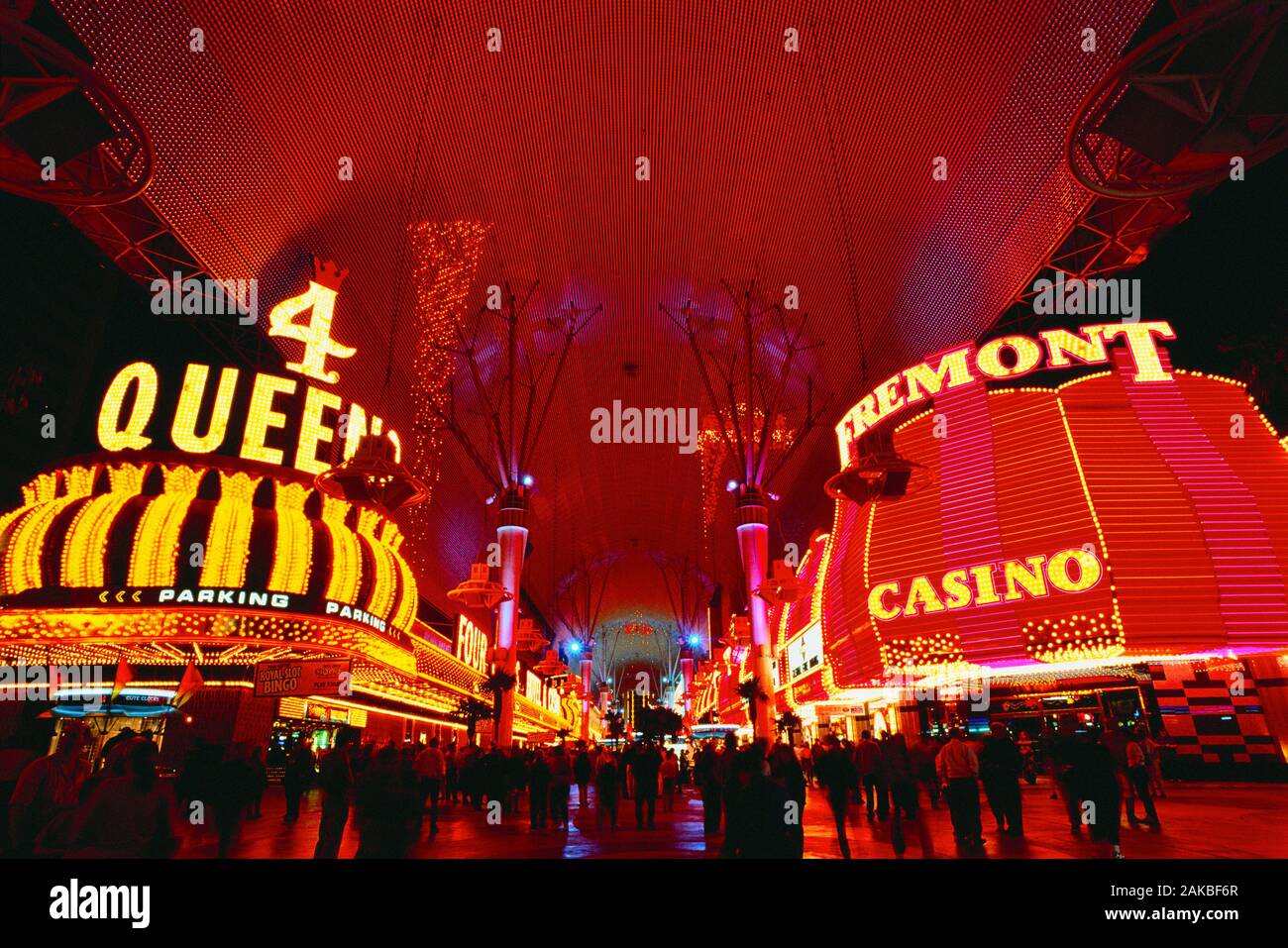 Freemont Street en la noche, Las Vegas, Nevada, EE.UU. Foto de stock