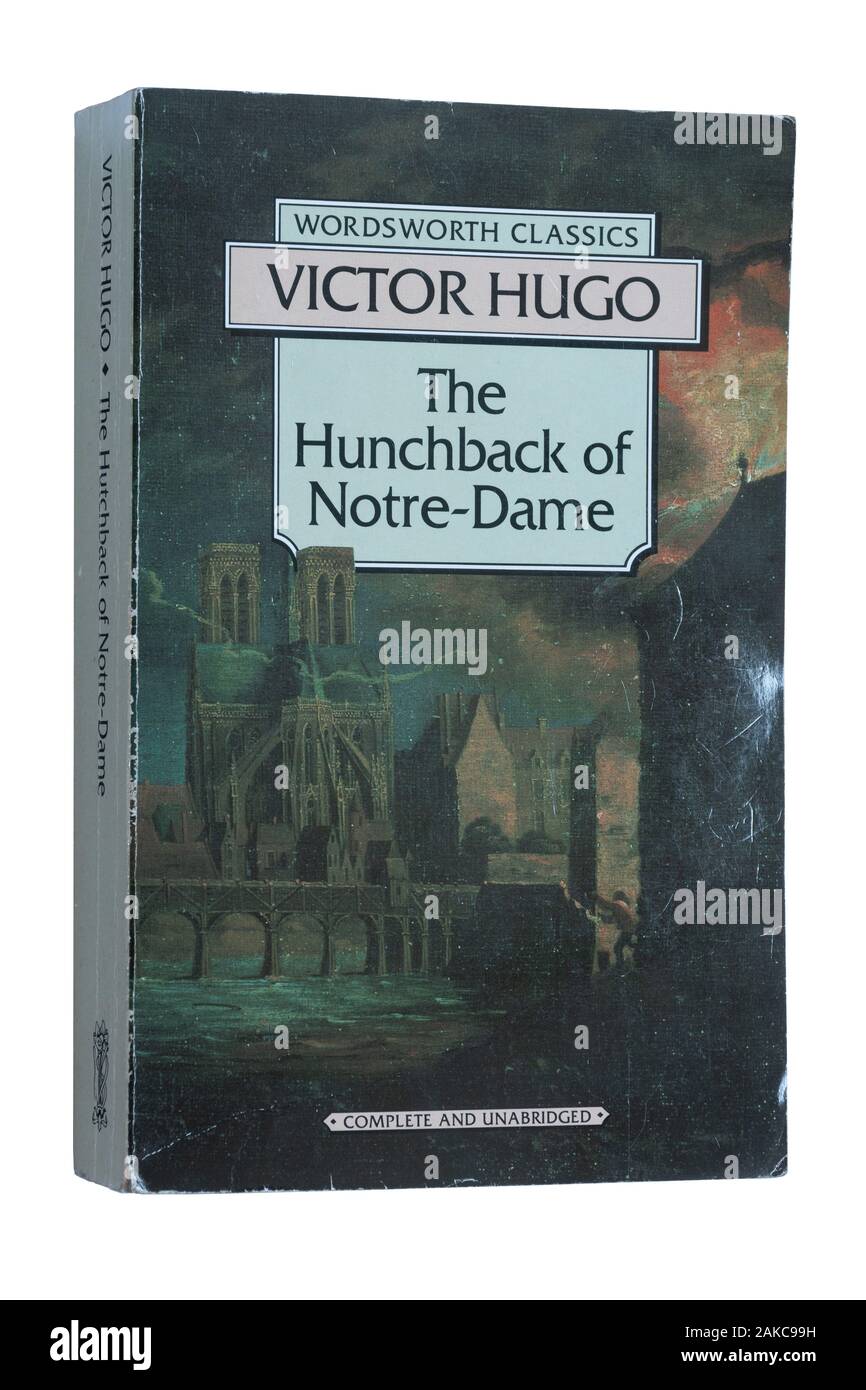 La novela de Victor Hugo El Jorobado de Notre Dame. Libro de bolsillo Foto de stock
