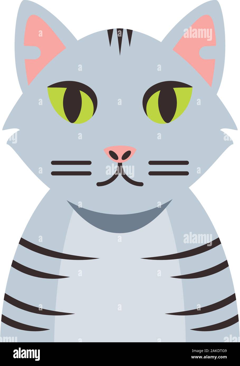 Cute gris y rayas, diseño de dibujos animados de mascotas animales  domésticos gatito Gatos kitty mamífero y hermoso tema retrato ilustración  vectorial Imagen Vector de stock - Alamy