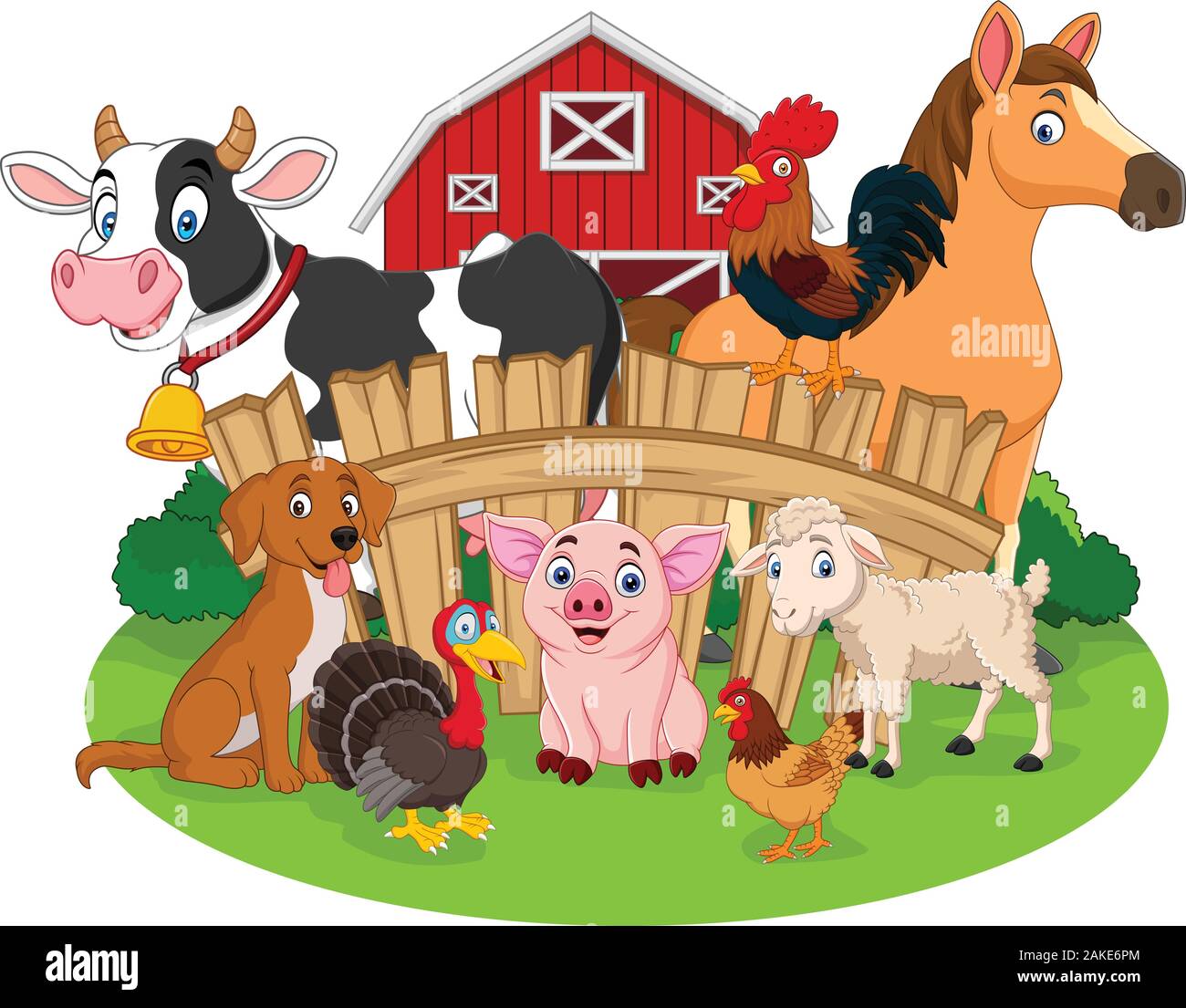 Colección de dibujos animados animales de granja Imagen Vector de stock -  Alamy
