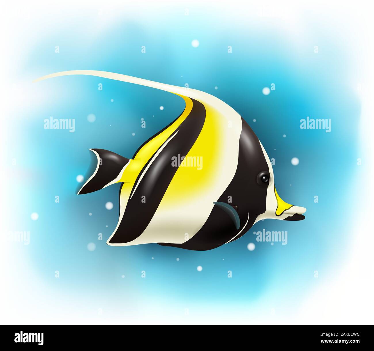 Mínimo oración escribir una carta Cute dibujos animados peces ídolo moro Imagen Vector de stock - Alamy