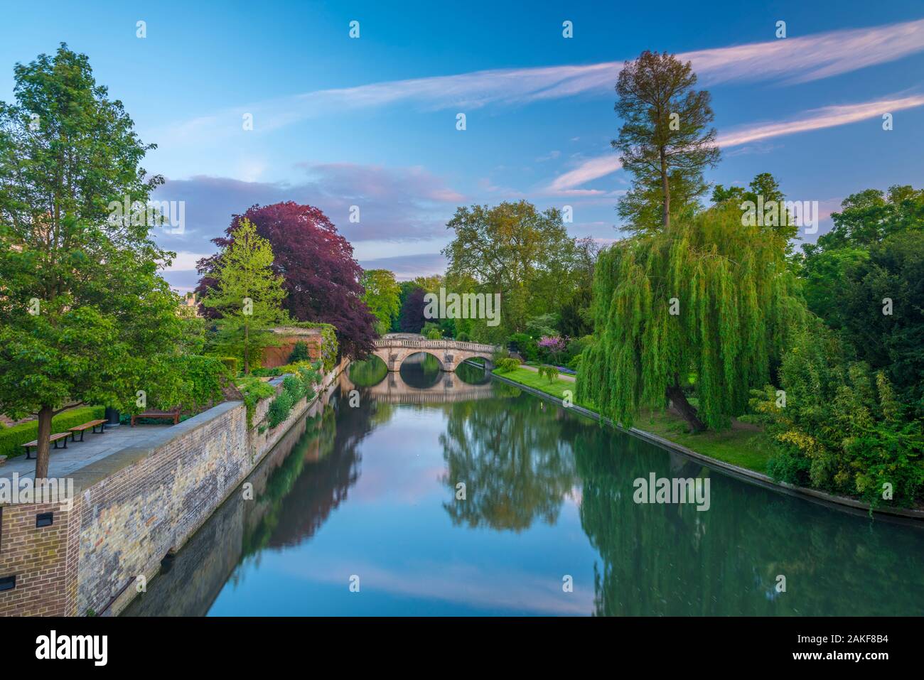 Reino Unido, Inglaterra, Cambridgeshire, Cambridge, la espalda, el río Cam Foto de stock