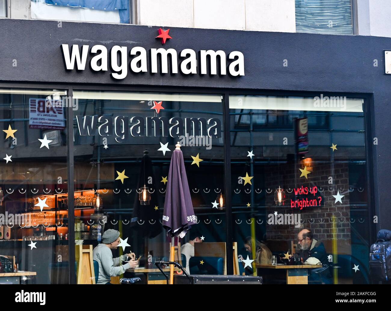 Cadena de restaurantes de comida asiática Wagamama en North Road Brighton Foto de stock