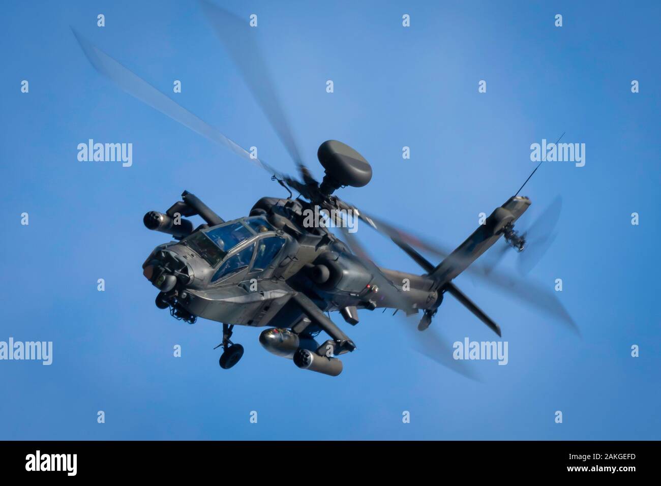 Fairford, Gloucestershire, Reino Unido - 20 de julio de 2019: Boeing AH-64D Longbow Apache Muestra en el Fairford International Air Tattoo 2019 Foto de stock