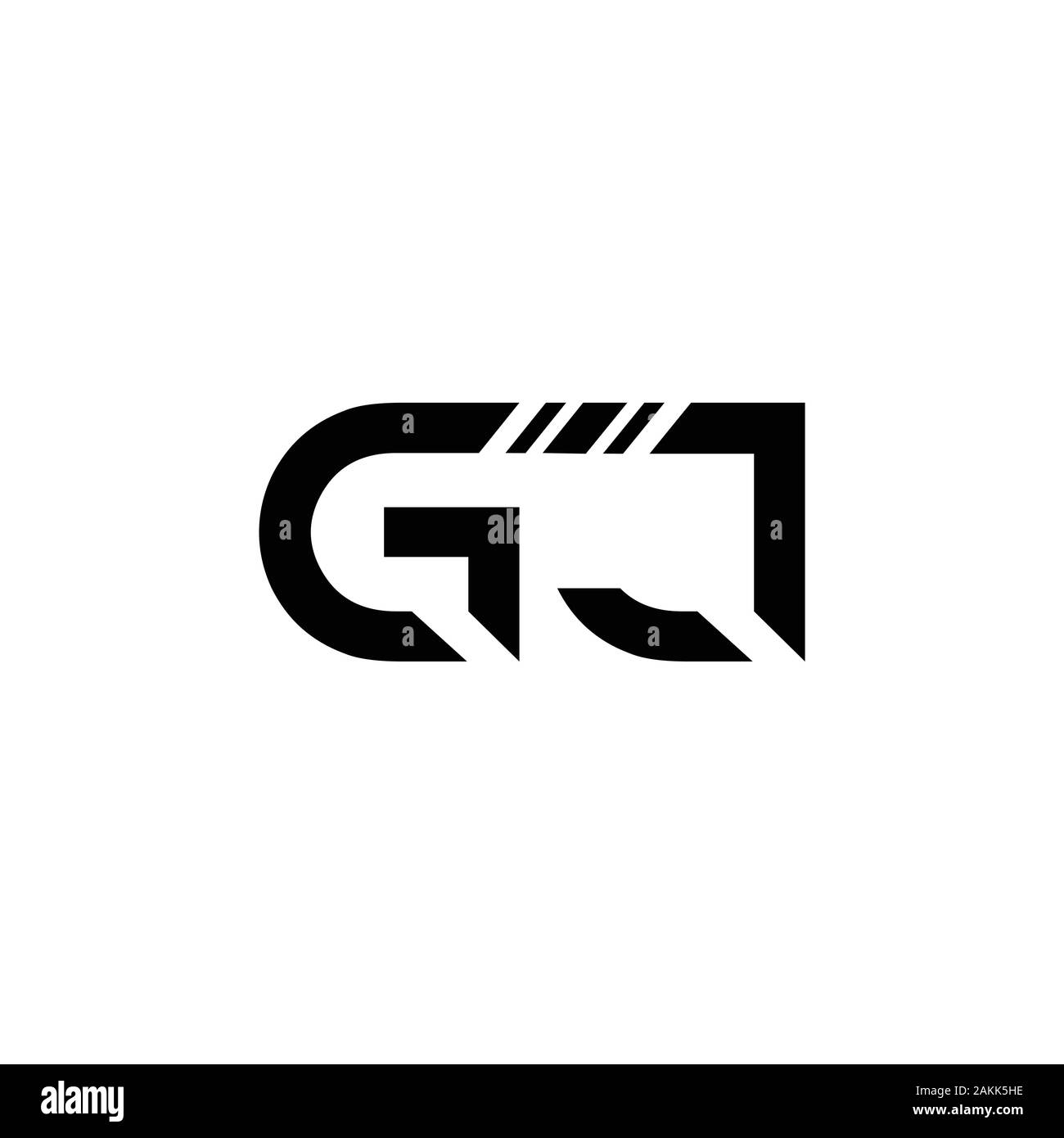 GJ inicial Carta Logotipo enlazado. GJ carta tipo plantilla vectorial ...