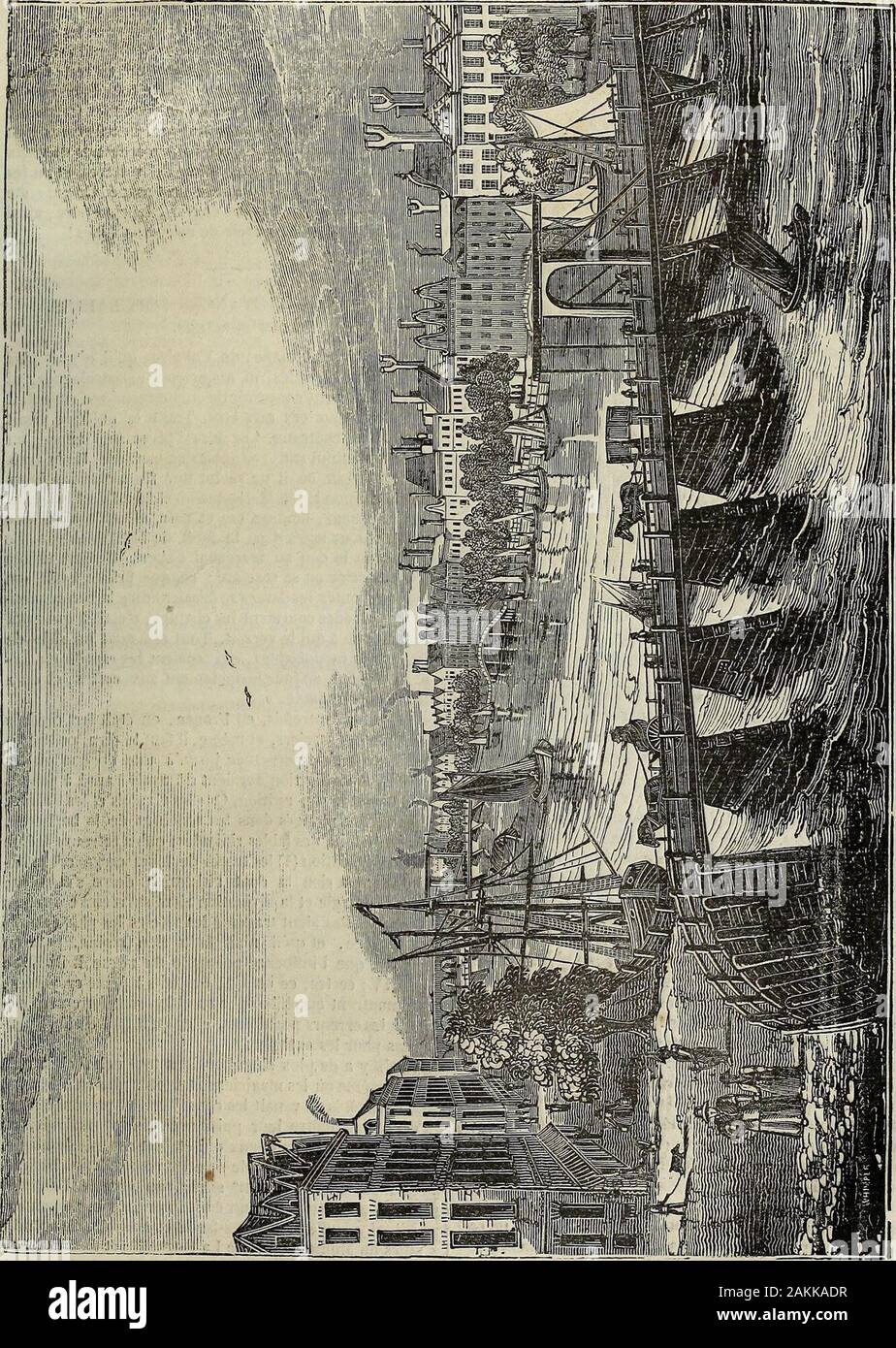El Magasin universel : publié sous la direction de savants, de littérateurs et d'artistes . ( Labbaye de Bolton. ) Les HreatW dfttomncmvnjt cl hacer vente hijo,t rue de Scine-Snirtt-Germain, n°s. 3S) MAGASIN UNIVERSEL. 297 Amsterdam. ( Deuxième artículo. - Le premier aeticle voyez page 281. ) -Mm 1lêm ip, 11! III lllllillilll lïllilïP1. Une foule de canaux, la plupart rangées bordés de dar-bres, en Amsterdam traversent formante quatre-vint-dixîles, qui communiquent par deux cent quatre-vingts ponts,dont le plus beau est celui de lAmstel : Ce pont a seis centTOME. - Juin i835 soixante pieds de longu. Foto de stock