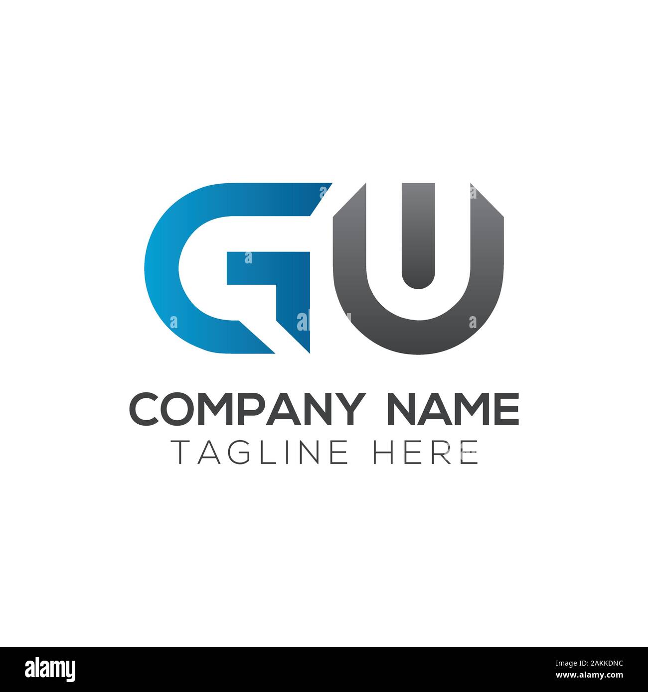 GW inicial Carta Logotipo enlazado. GW carta tipo plantilla vectorial