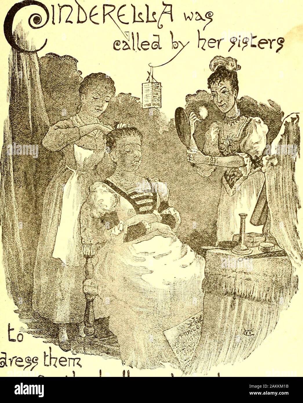 Las sorprendentes aventuras de Cenicienta, o la historia de una zapatilla  de vidrio . Una viuda con dos hijas crecidos,y ellos están orgullosos y  egoístas, y la Cenicienta. celoso de su joven