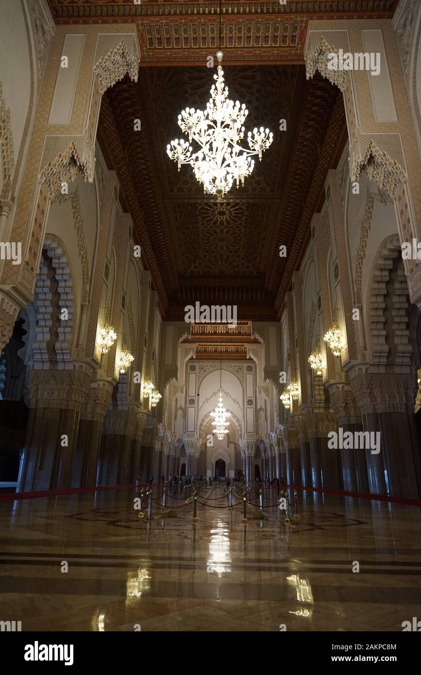 Casablanca Marruecos Africa interior mezquita Hassan II. Foto de stock