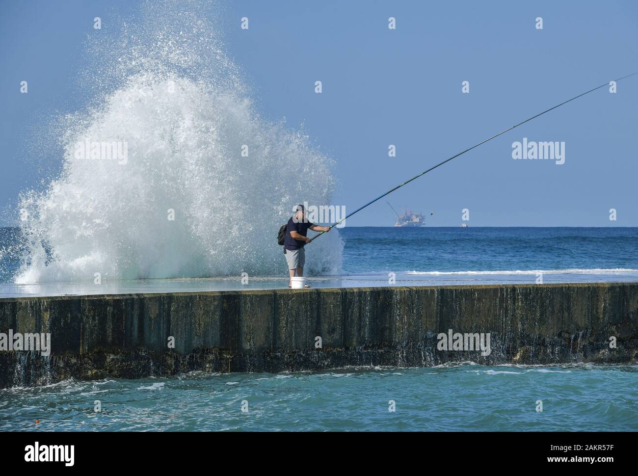 Pescador, Hafen, Cesarea, Israel Foto de stock