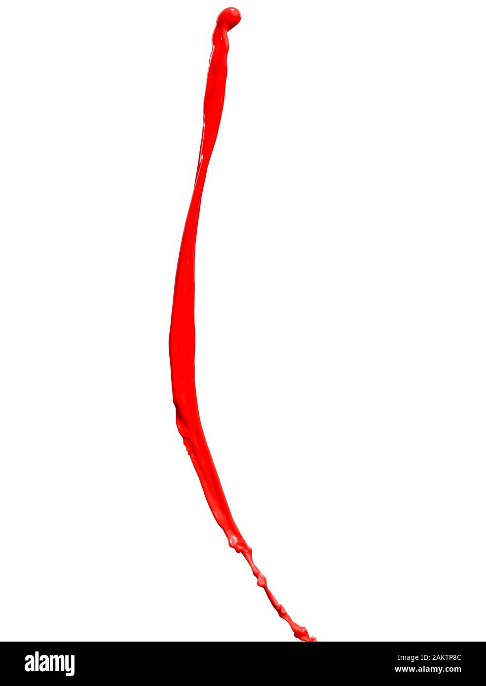 espléndida pintura roja salpicada aislada sobre fondo blanco Foto de stock