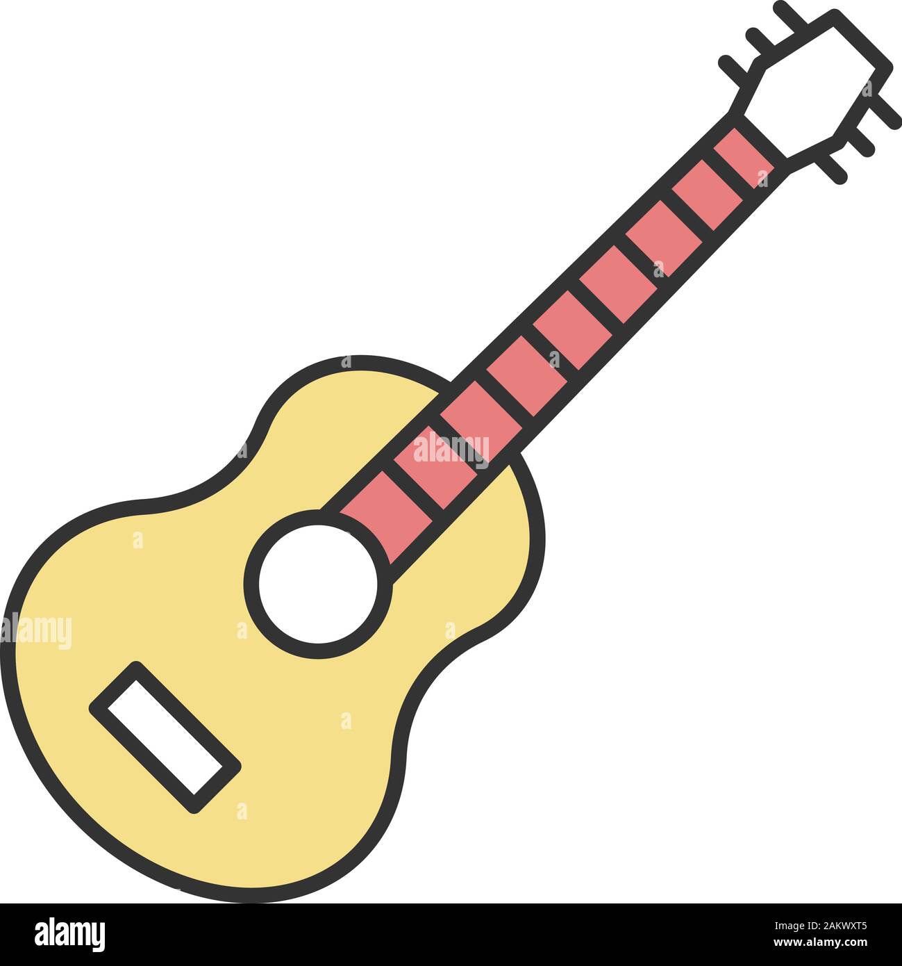 El icono color de guitarra. La vihuela mexicana. Cadena de instrumentos  musicales acústicos. Ukelele. Ilustración vectorial aislado Imagen Vector  de stock - Alamy