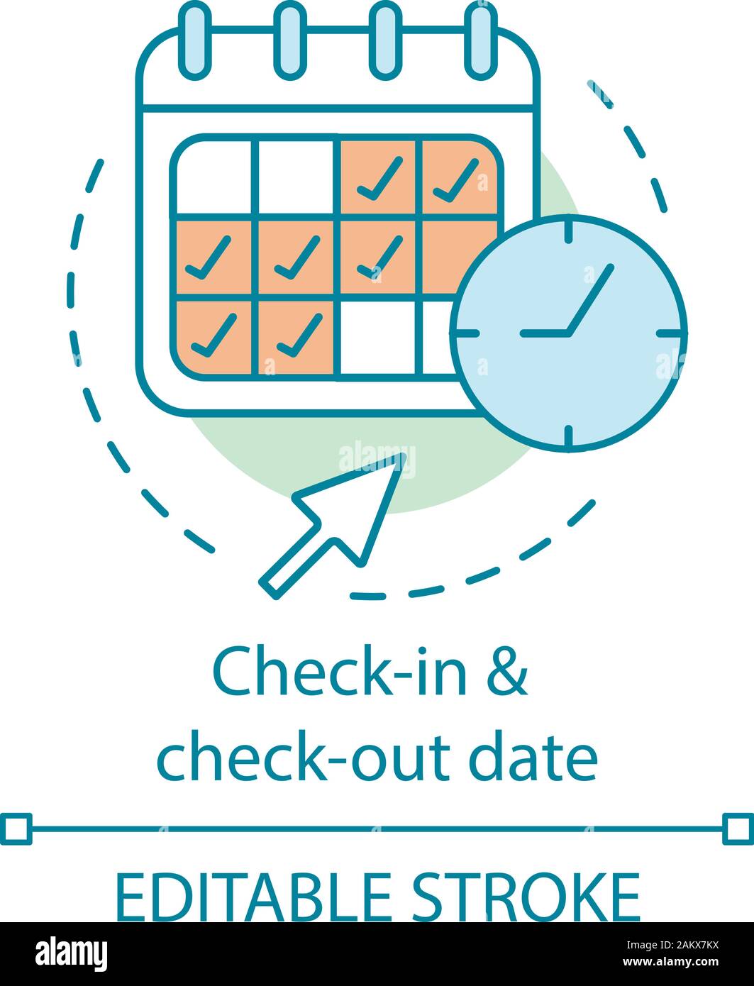 El Check in Y Check out Fecha Concepto Icono La Gesti n Del Tiempo